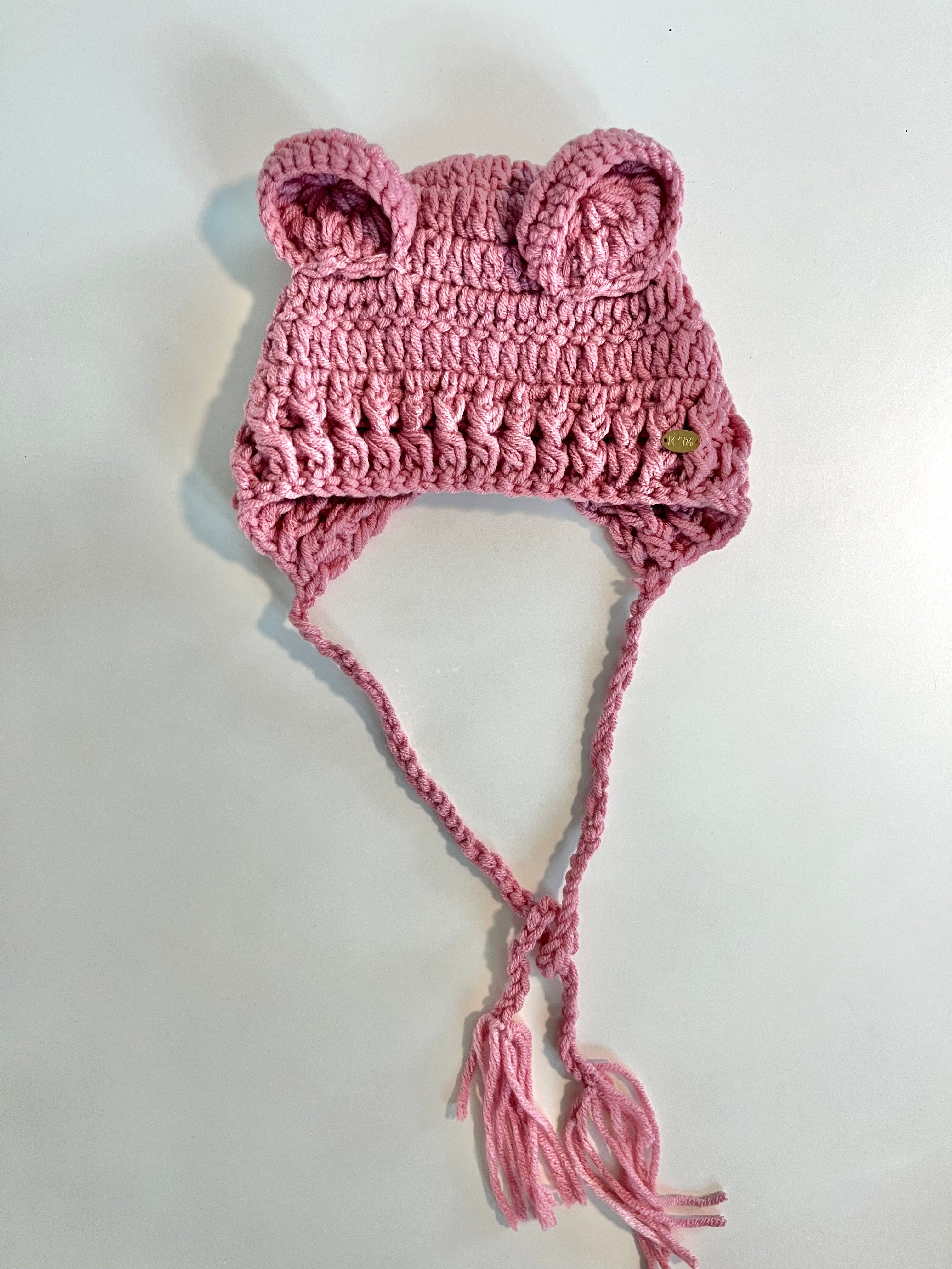 Bear Beanie- Pink