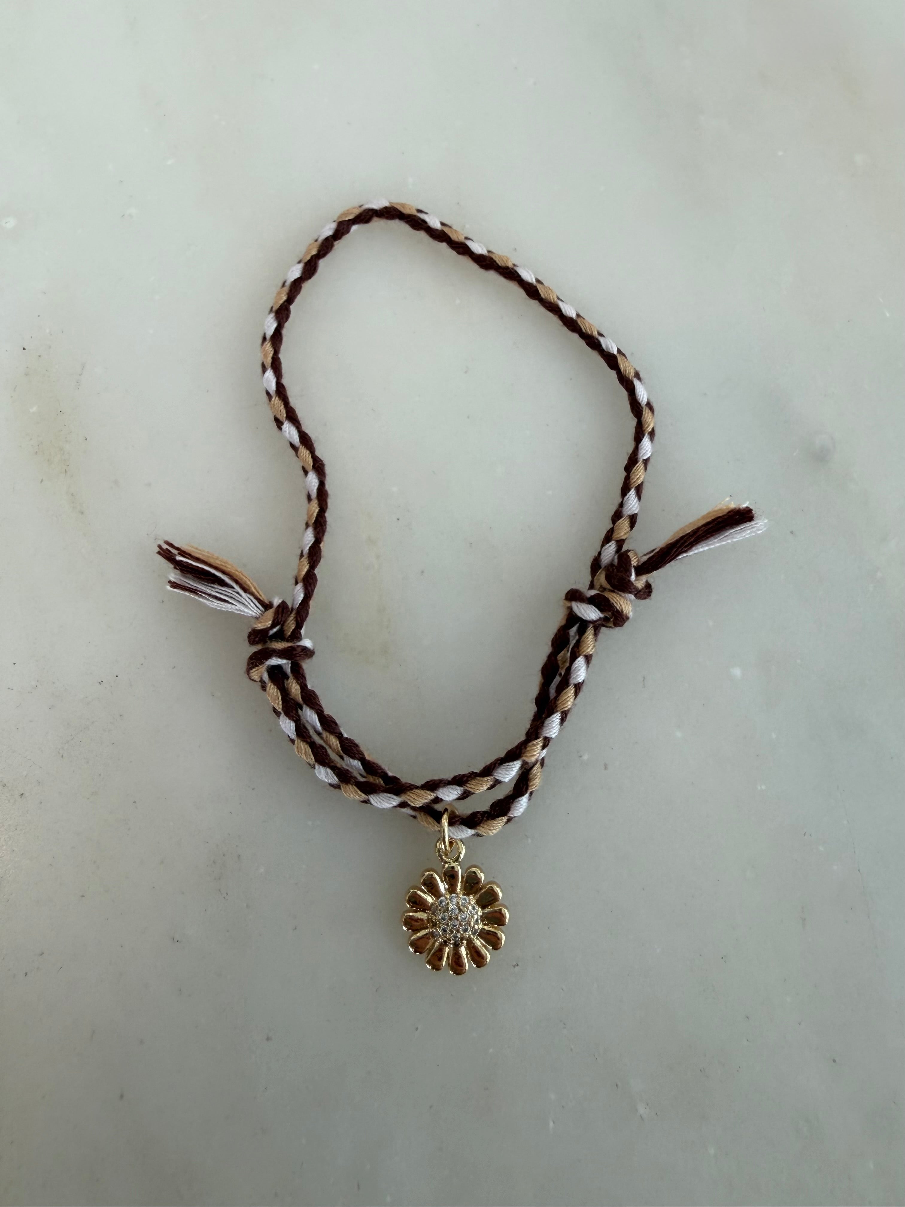 Sunflower Yarn Bracelet
