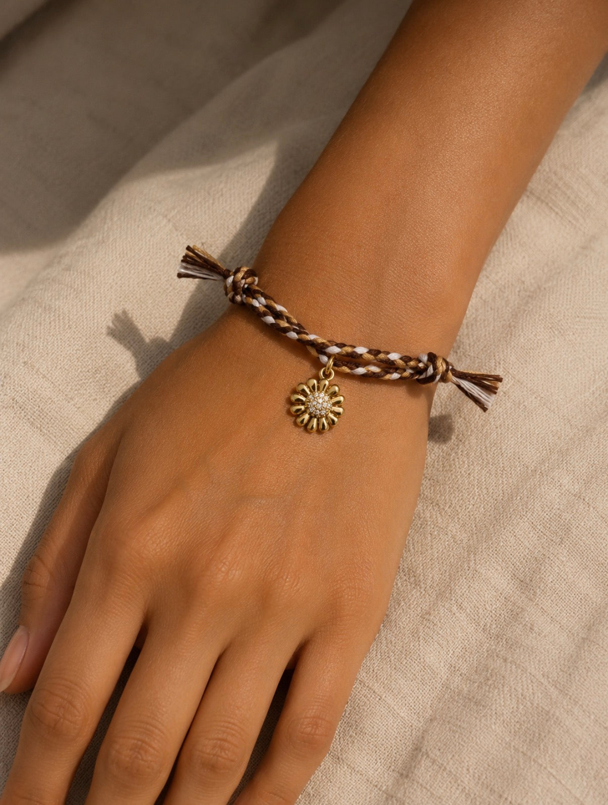 Sunflower Yarn Bracelet