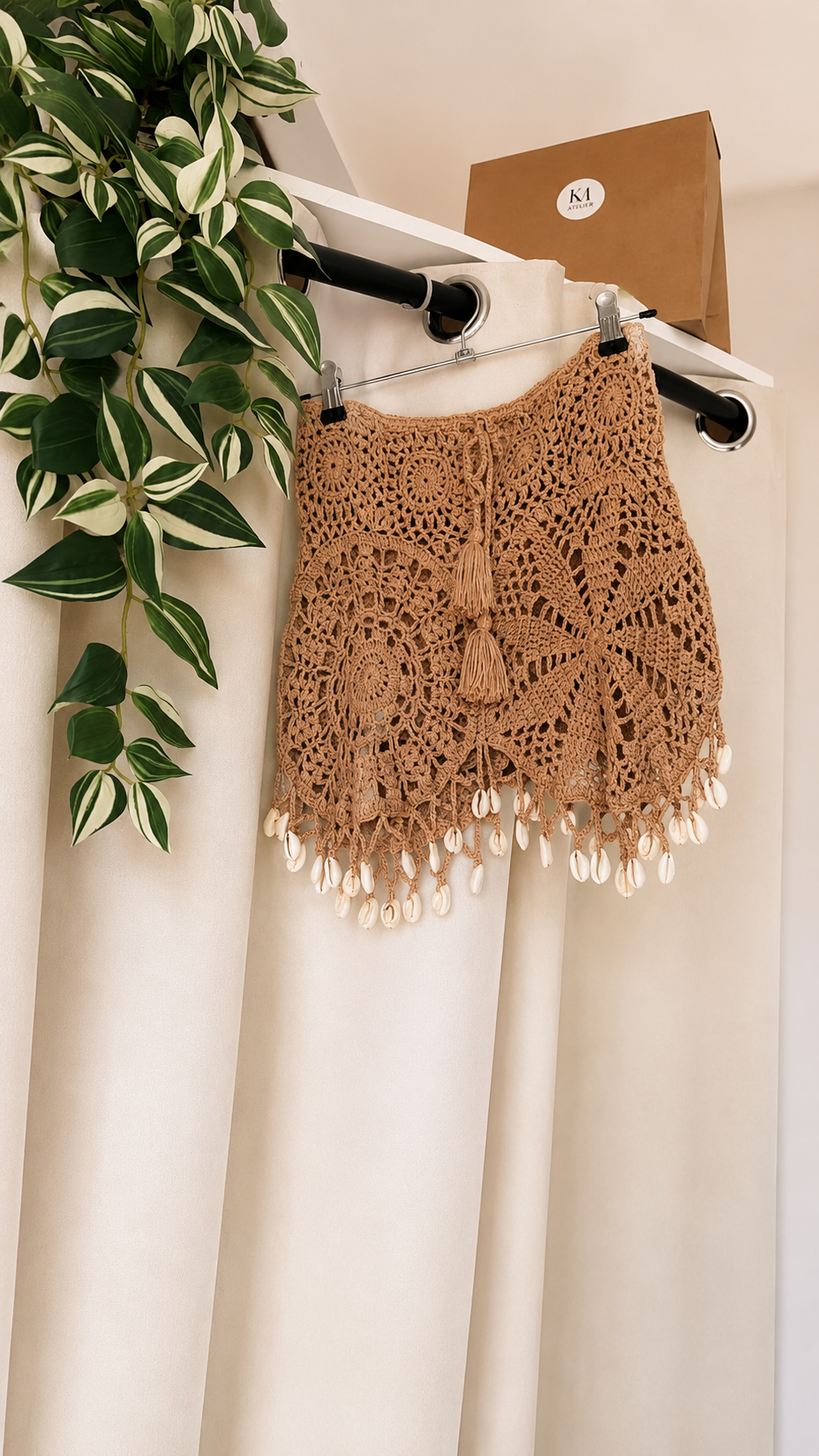 Lima Crochet Skirt-Khaki